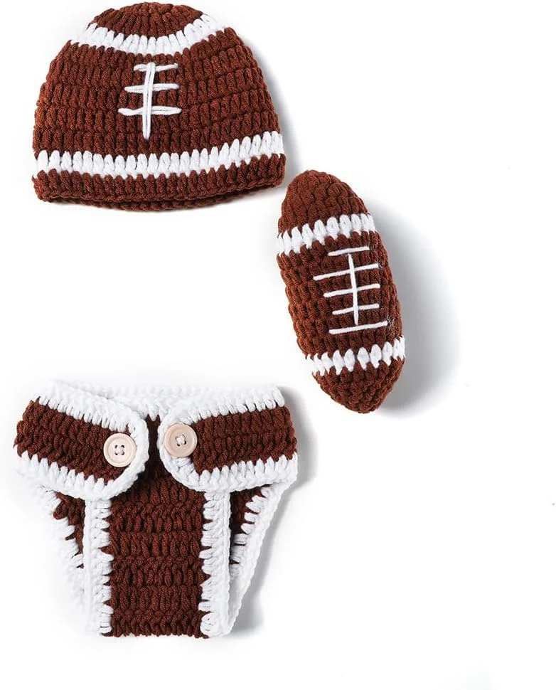 لوازم جانبی عکاسی نوزاد، کلاه بافتنی قلاب بافی و شلوار پوشک برای عکسبرداری پسرانه و دخترانه