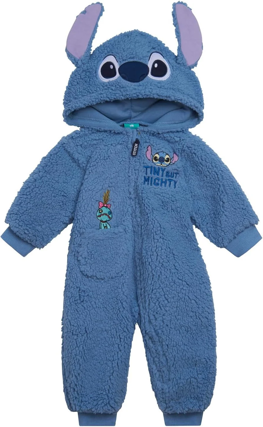 لباس سرهمی زیپ دار دیزنی نوزادی با طرح های وینی پو، میکی موس، لیلو و استیچ، جک اسکلینگتون و شرکت هیولاها