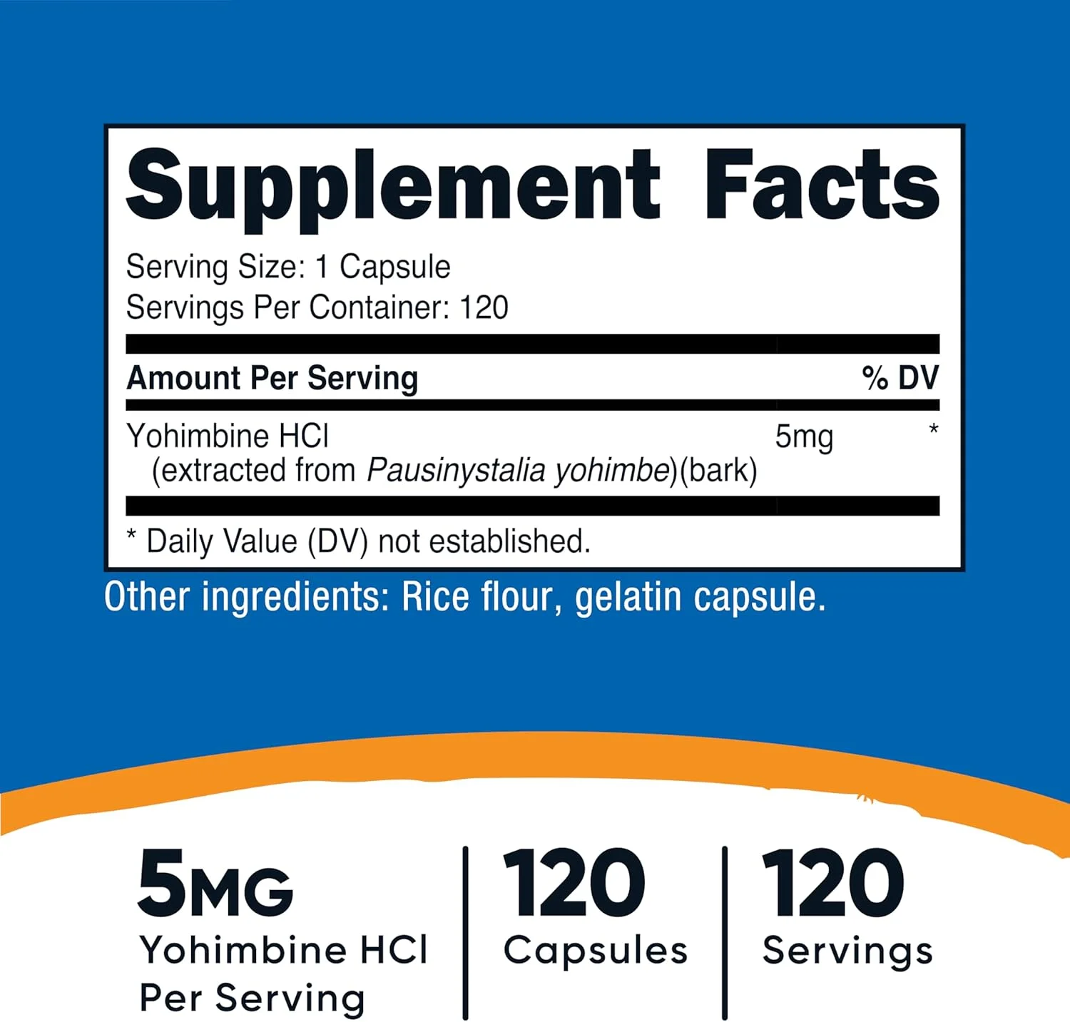 ناتریکوست یوهیمبین اچ سی ال 5 میلی گرم، قدرت فوق العاده - بدون گلوتن، غیر تراریخته (120 کپسول) ناتریکوست یوهیمبین اچ سی ال 5 میلی گرم، قدرت فوق العاده - بدون گلوتن، غیر تراریخته (120 کپسول)
