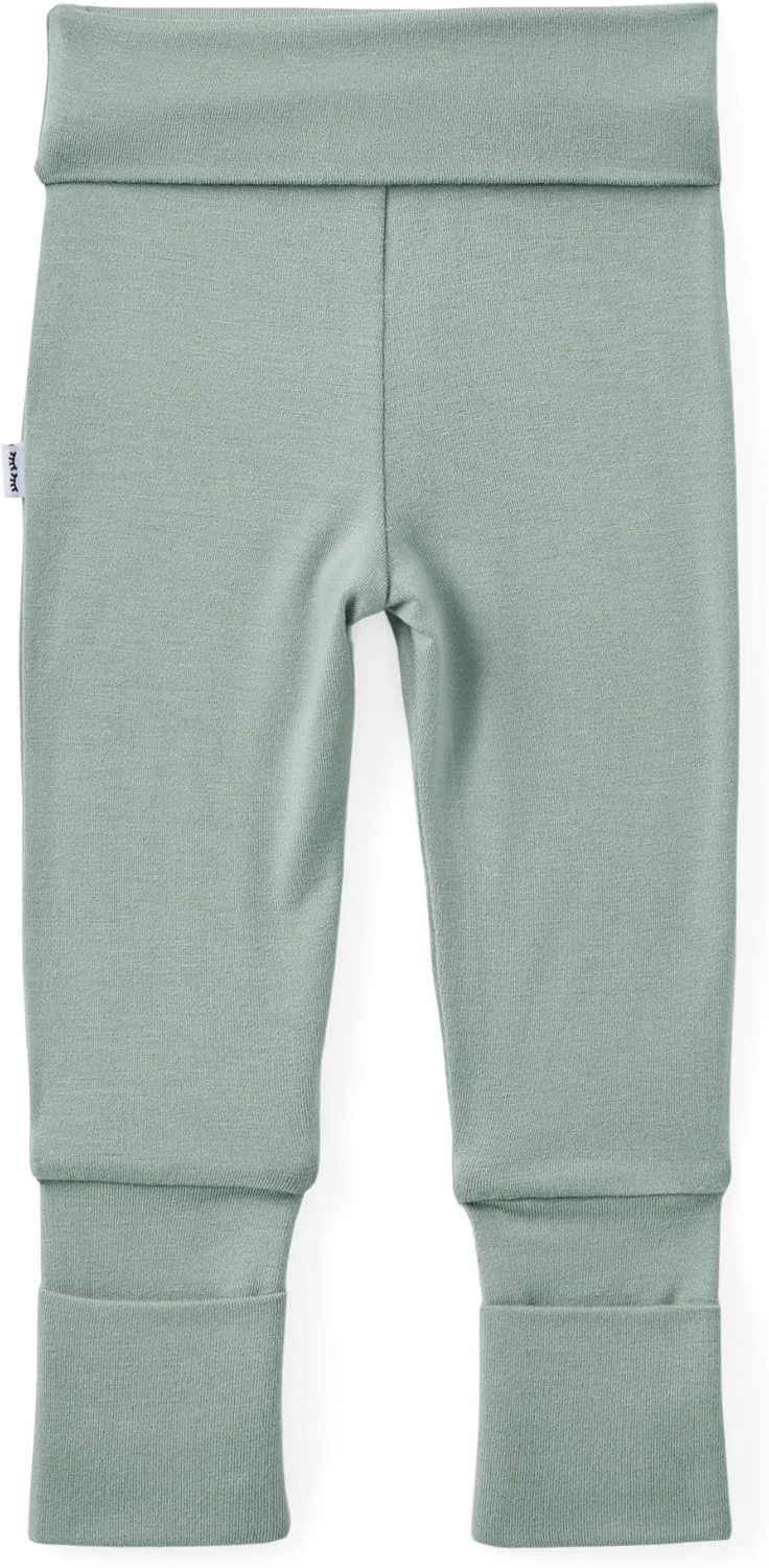 شلوار نوزادی Little Sleepies مناسب دختران و پسران، شلوار نرم ویسکوز بامبو با سرآستین های تاشو، شلوار کودک