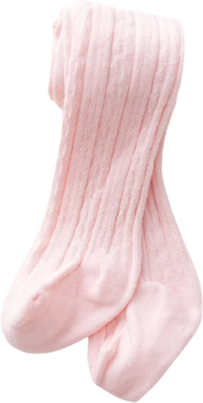 جوراب شلواری دخترانه SYGA، ساق‌های نرم نخی برای نوزادان، جوراب‌های بافتنی یکدست برای کودکان نوپا، شلوار گرم قلاب بافی برای نوزادان - بنفش