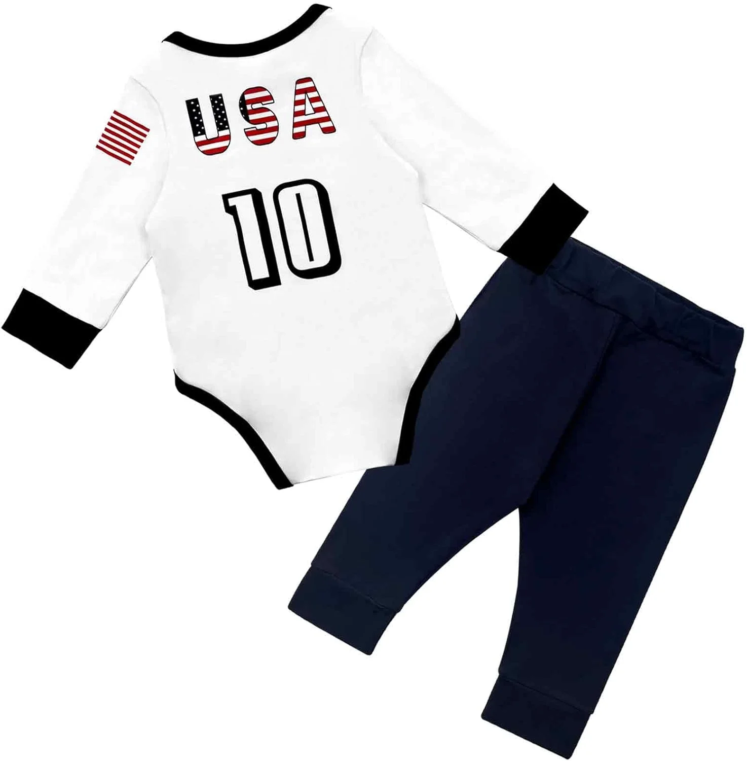 ست لباس فوتبال نوزادی شامل بادی و شلوار برای پسران و دختران، لباس هواداری