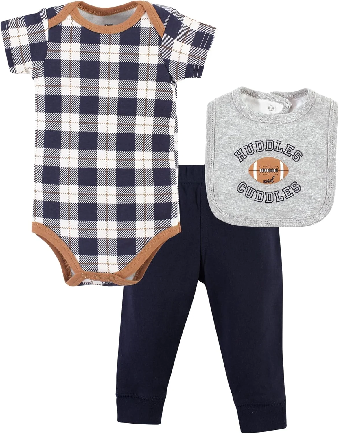 ست لباس نوزادی پنبه ای هادسون بیبی شامل بادی، شلوار و پیش بند