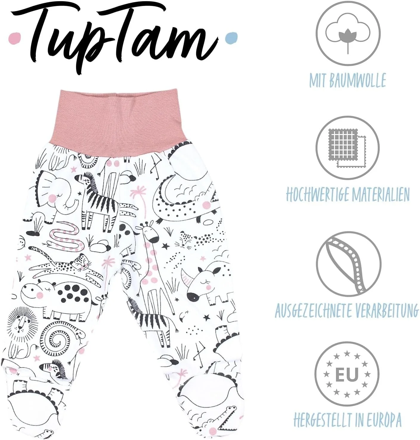 TupTam شلوار دخترانه نوزاد با جوراب، 3 عددی