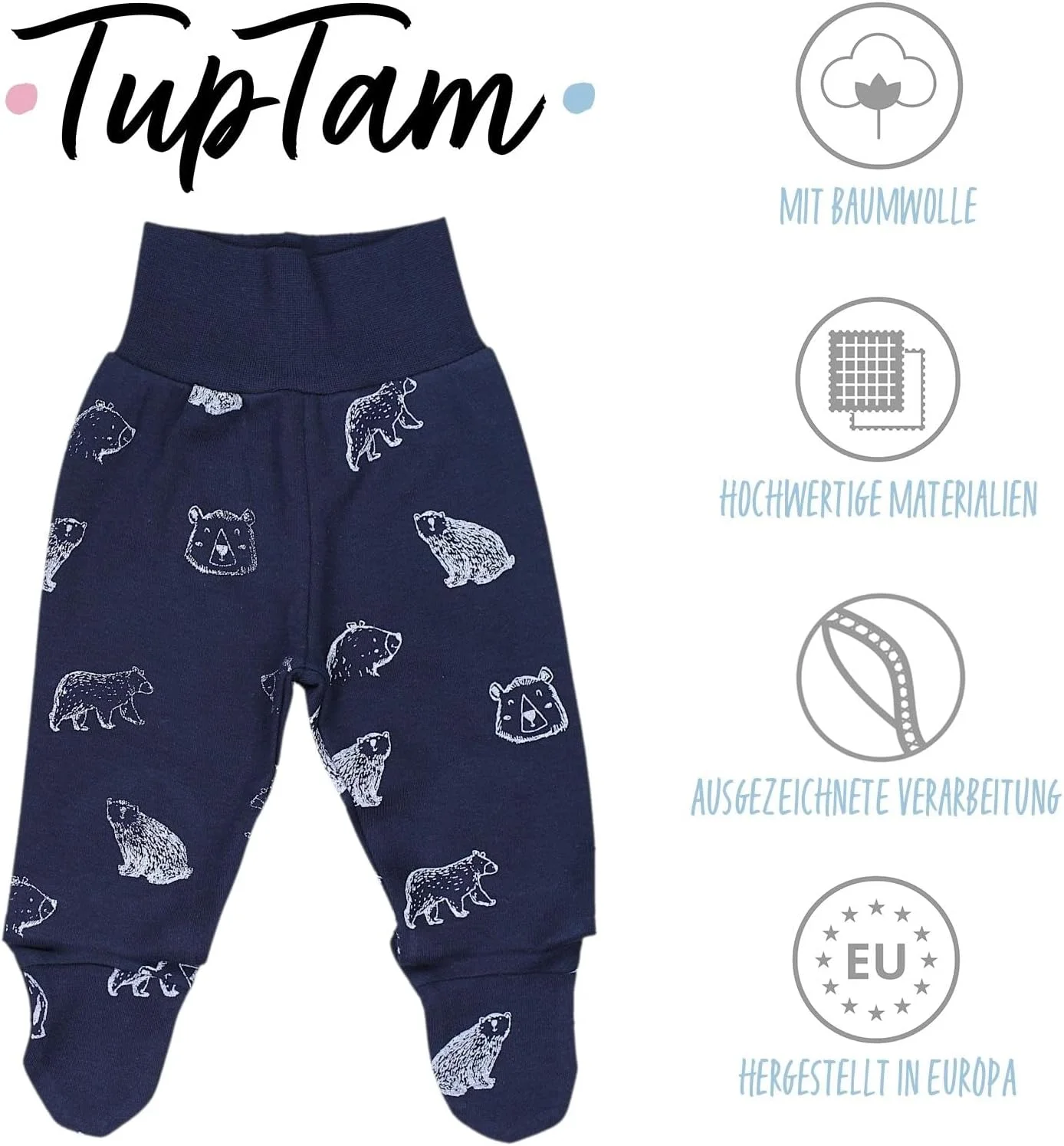 شلوار نوزادی پا دار تاپ تم، بسته 3 عددی