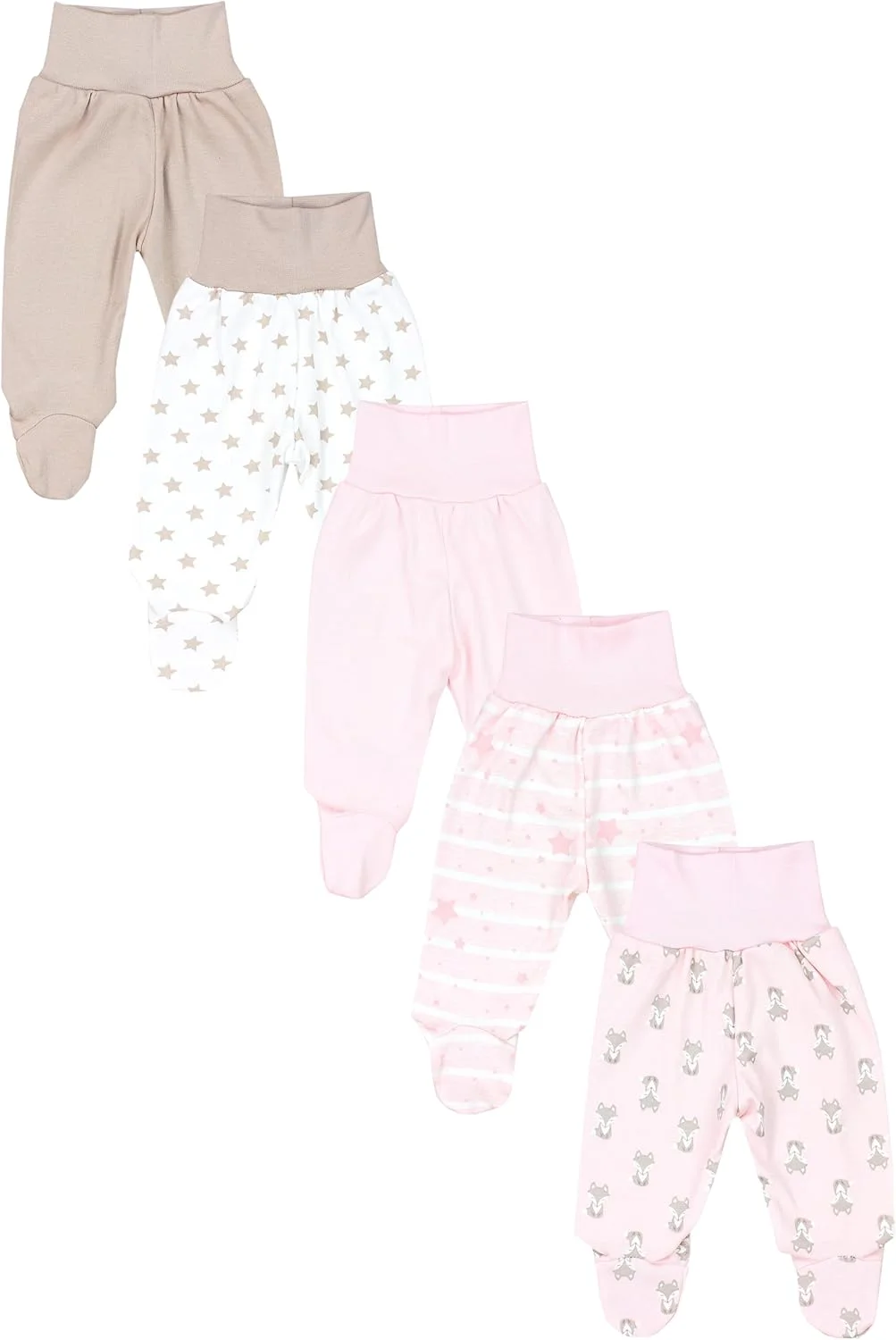 شلوار نوزادی تاپ تم با جوراب، بسته 5 عددی