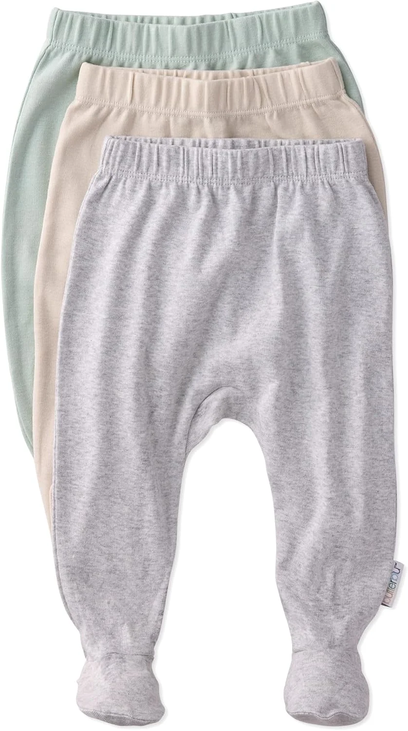 شلوار جورابدار سه عددی فالون، 100% پنبه ارگانیک، مناسب نوزادان دختر، پسر و کودکان