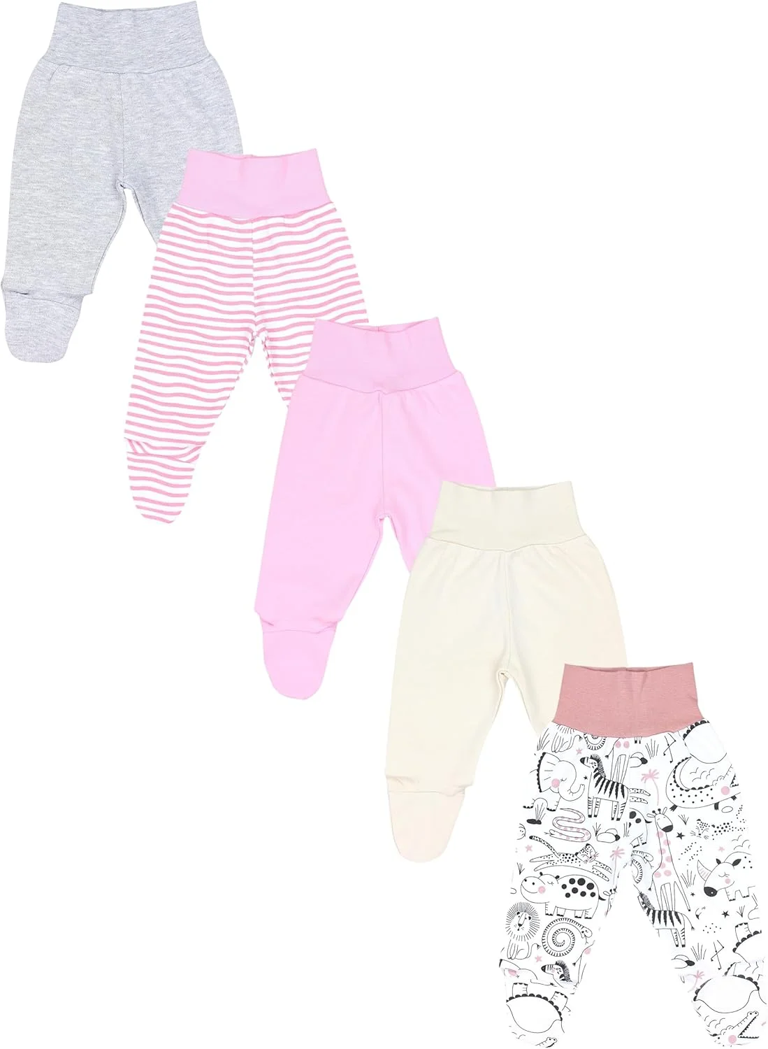 شلوار نوزادی جوراب دار تاپ تام - بسته 5 عددی