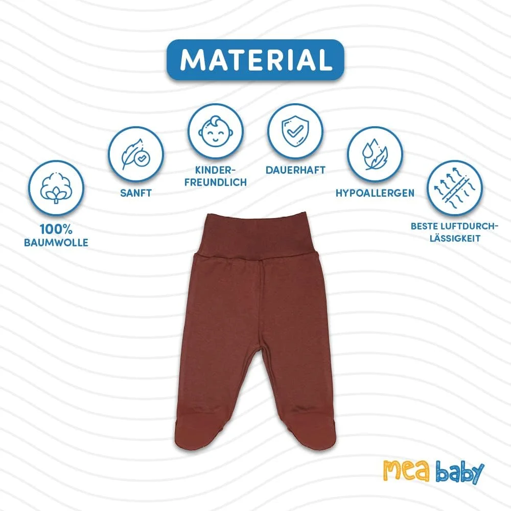 شلوار نوزادی پا دار، 100% پنبه، بسته 5 عددی. شلوار راحتی نوزادی پا دار. شلوار نوزادی پا دار، شلوار نوزادی پسرانه پا دار، دخترانه