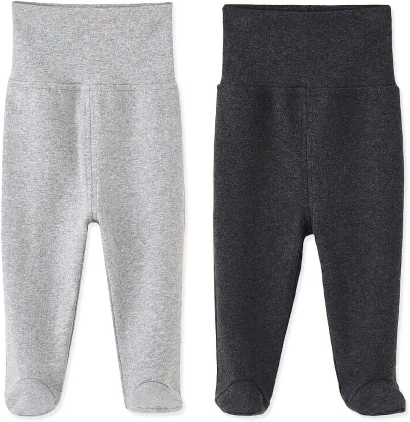 شلوار نوزادی پا دار HahaNice، مناسب 0 تا 12 ماه، بسته 2 عددی، خاکستری، 3-6 ماه