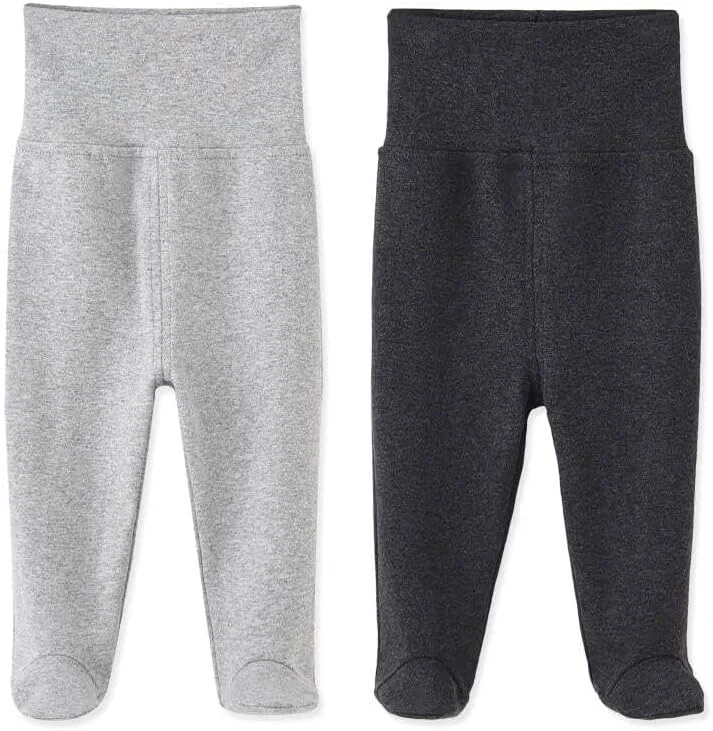 شلوار نوزادی پا دار HahaNice، مناسب 0 تا 12 ماه، بسته 2 عددی، خاکستری، 3-6 ماه