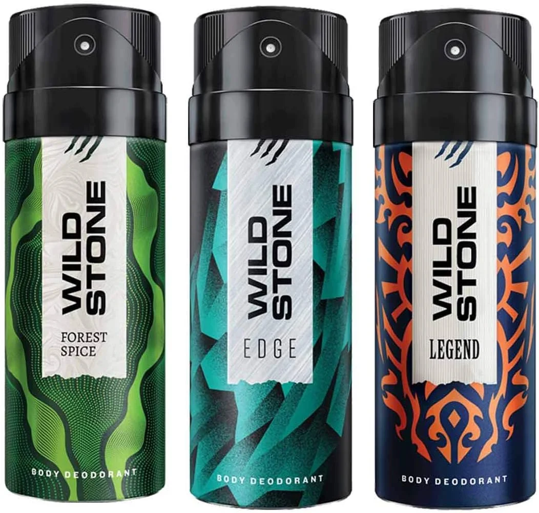 اسپری خوشبو کننده بدن مردانه وایلد استون مدل Edge، Legend و Forest Spice، ماندگاری طولانی، بسته 3 عددی (150 میلی لیتر)