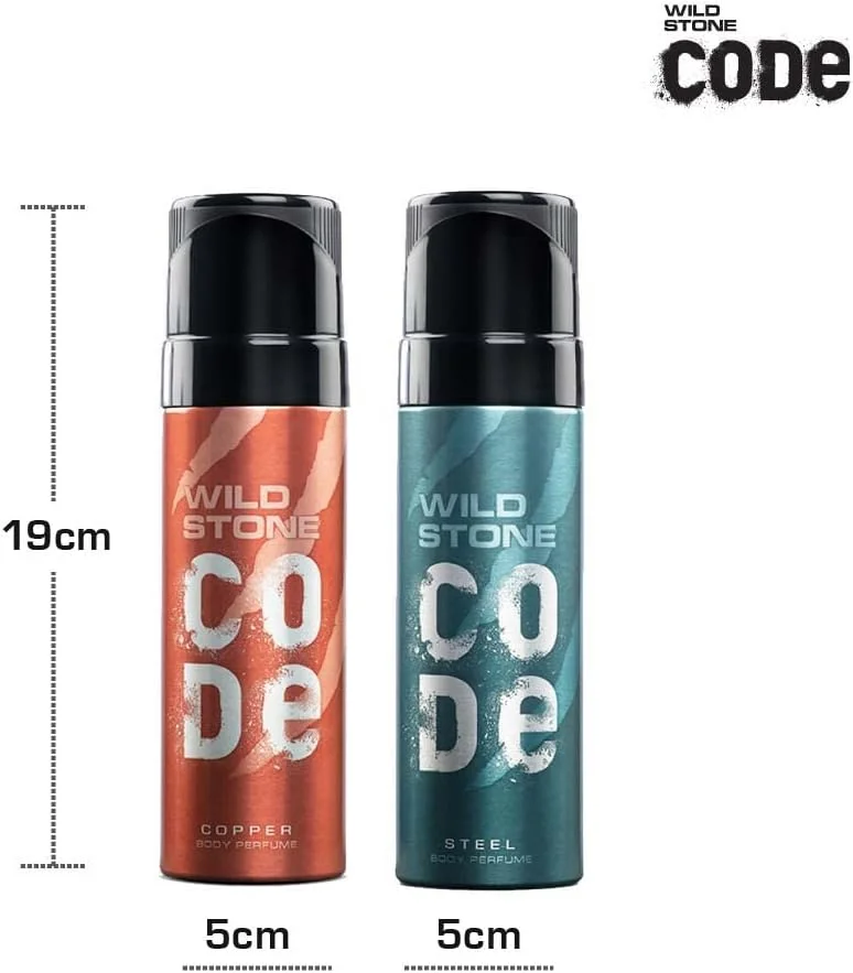 ادکلن بدن مردانه وایلد استون کد استیل و کاپر ماندگاری طولانی بدون گاز، بسته 2 عددی (150 میلی لیتر)