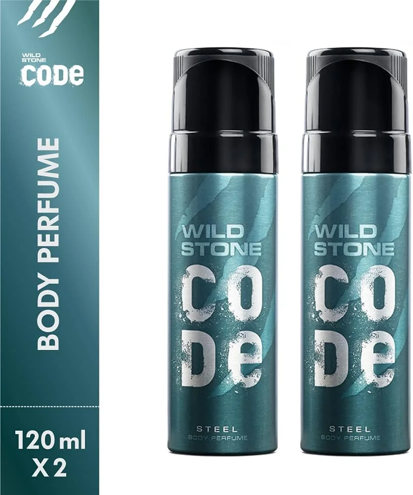ادکلن بدن مردانه بدون گاز و ماندگار و با طراوت و مناسب استفاده در محیط کار، مدل Code Steel از برند WILD STONE، بسته 2 عددی (حجم هر کدام 120 میلی لیتر، اسپری) ادکلن بدن مردانه بدون گاز و ماندگار و با طراوت و مناسب استفاده در محیط کار، مدل Code Steel از برند WILD STONE، بسته 2 عددی (حجم هر کدام 120 میلی لیتر، اسپری)