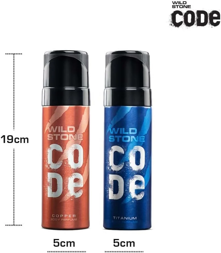 اسپری بدن مردانه بدون گاز و ماندگار وایلد استون کد، مسی و تیتانیوم، بسته 2 عددی (150 میلی لیتر)