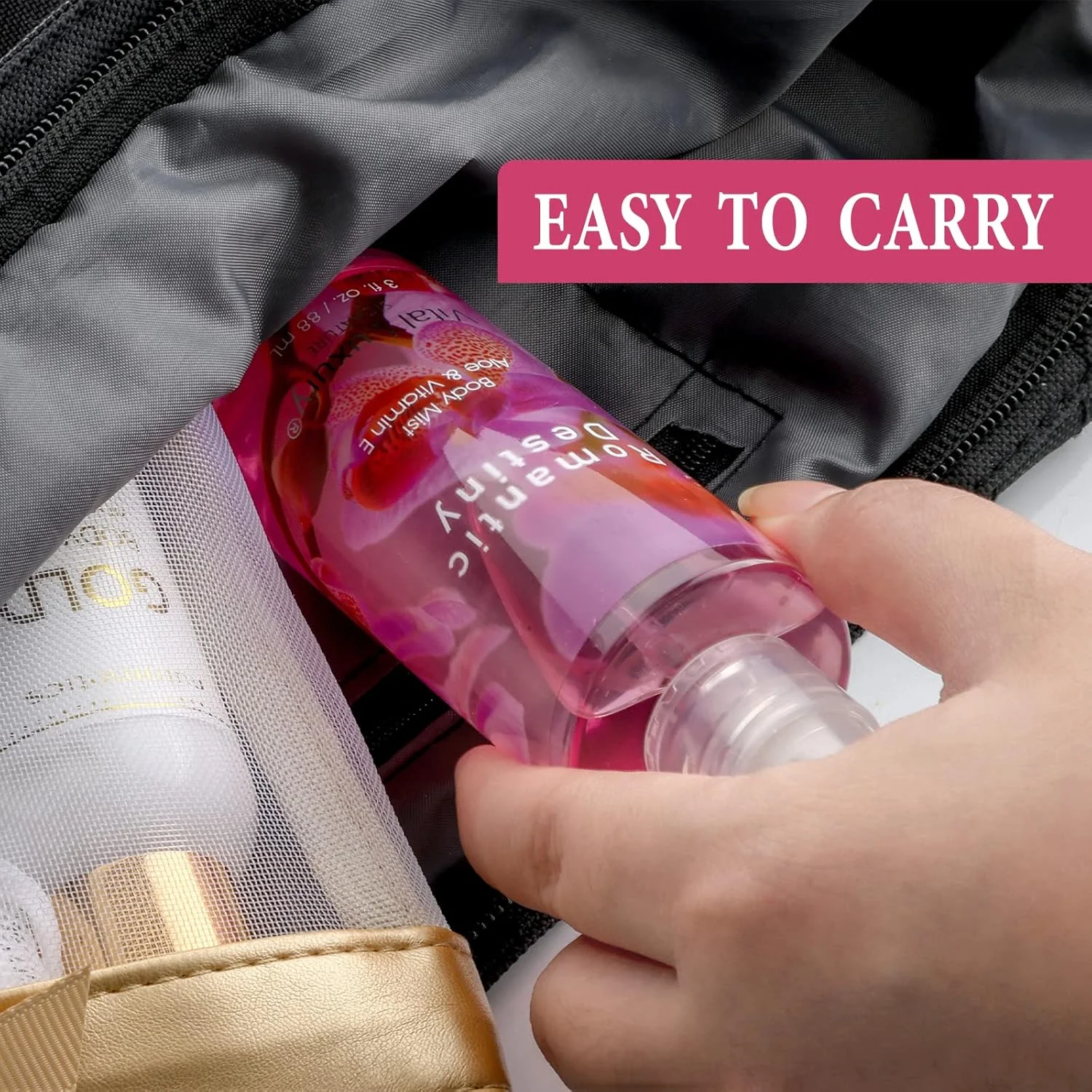 ست بادی میست، بطری اسپری سایز مسافرتی، ست هدیه عطر ماندگار، میست خوشبو کننده بدن برای آقایان و بانوان، سرنوشت رمانتیک، بسته 2 عددی، 3 Fl Oz هر کدام