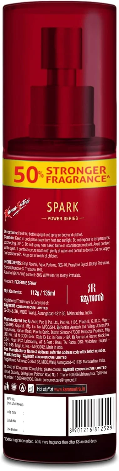 اسپری عطر مردانه Kama Sutra Power Series، 135 میلی لیتر - Spark