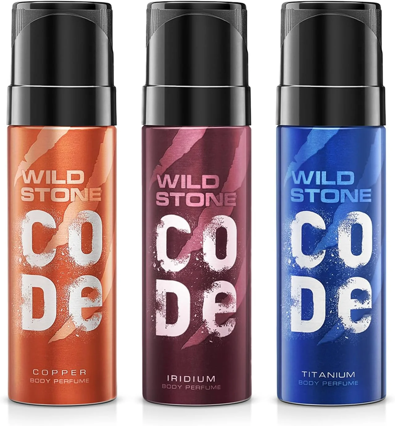 مجموعه عطر بدن مردانه وایلد استون کد کاپر، ایریدیوم و تیتانیوم، بسته 3 عددی (هر کدام 120 میلی لیتر)
