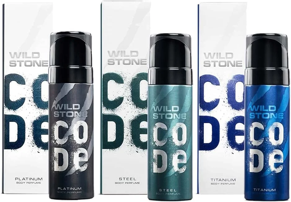 مجموعه اسپری بدن مردانه وایلد استون کد پلاتینیوم، استیل و تیتانیوم بدون گاز، بسته 3 عددی (120 میلی لیتر)