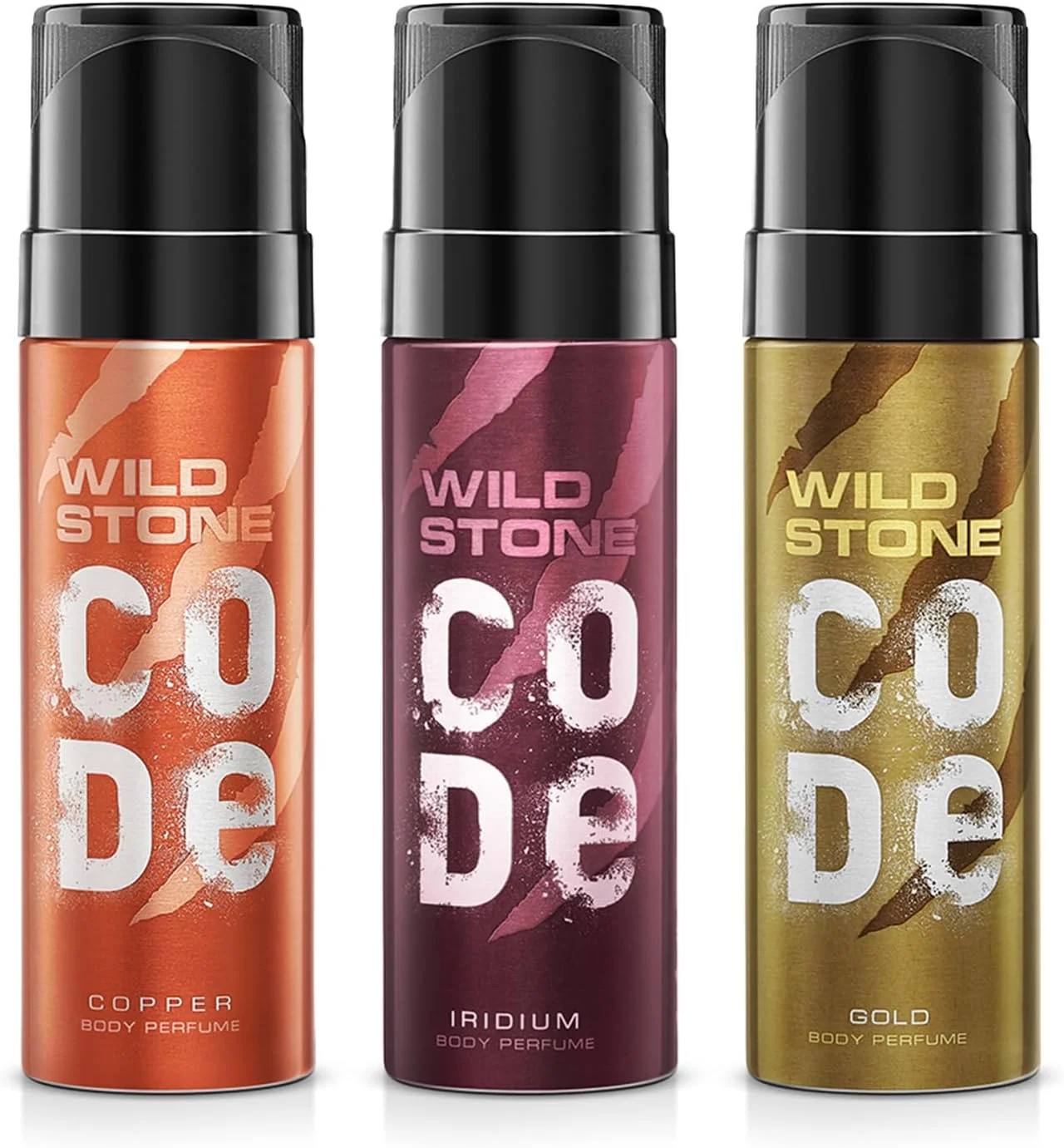 مجموعه عطر بدن مردانه وایلد استون کد شامل مس، طلایی و ایریدیوم، بسته 3 عددی (هر کدام 120 میلی لیتر) مجموعه عطر بدن مردانه وایلد استون کد شامل مس، طلایی و ایریدیوم، بسته 3 عددی (هر کدام 120 میلی لیتر)