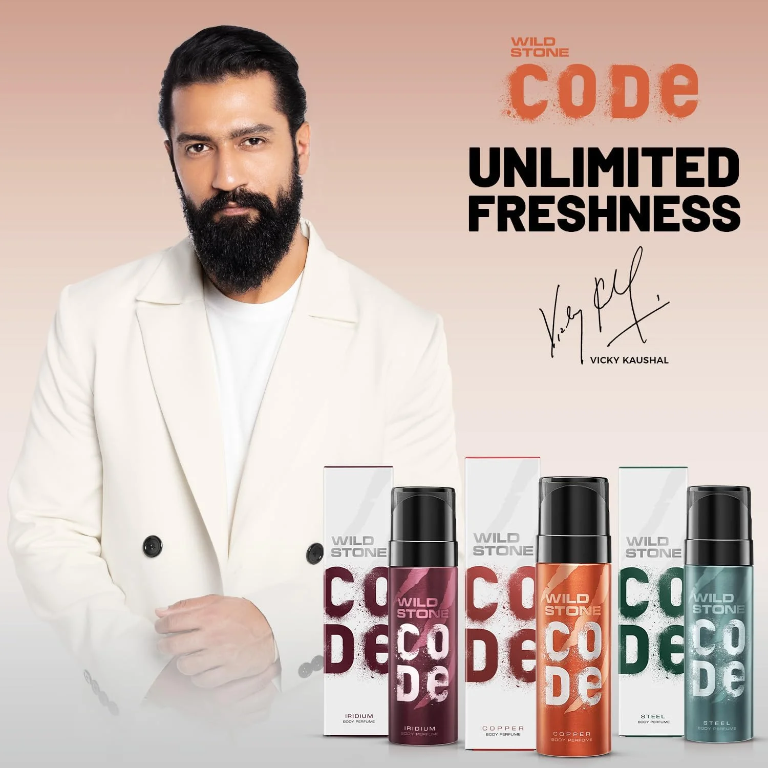 مجموعه سه عددی عطر بدن مردانه بدون گاز وایلد استون کد (هر کدام 120 میلی لیتر) مدل های کاپر، ایریدیوم و استیل