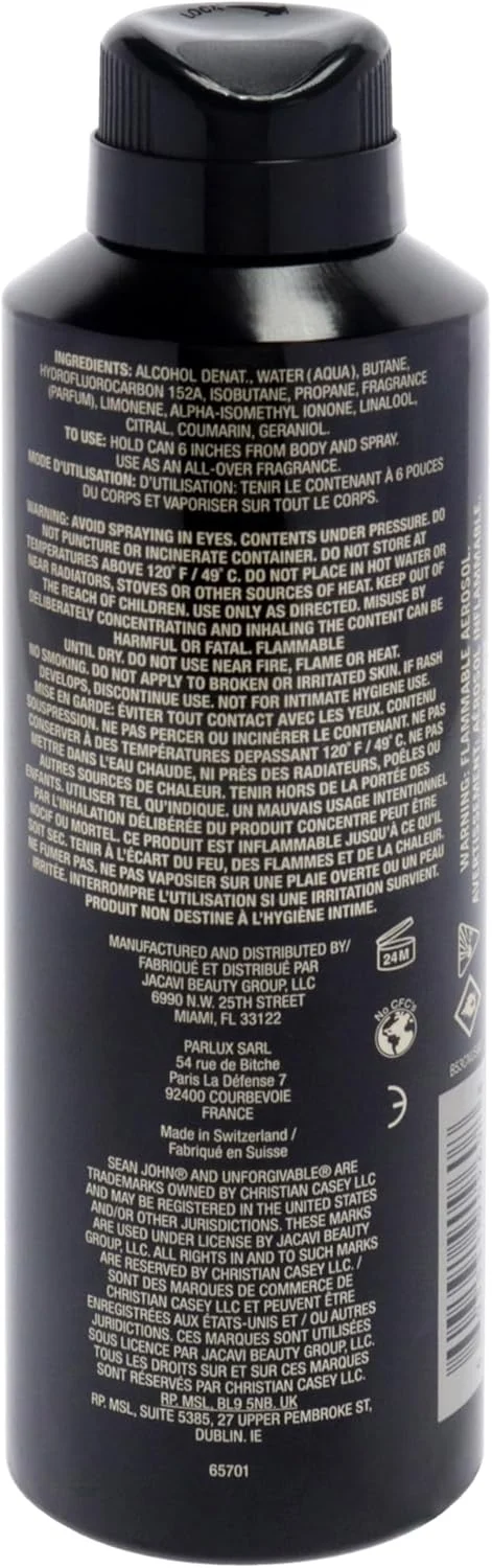 اسپری بدن مردانه شان جان غیرقابل بخشش، 170 گرم