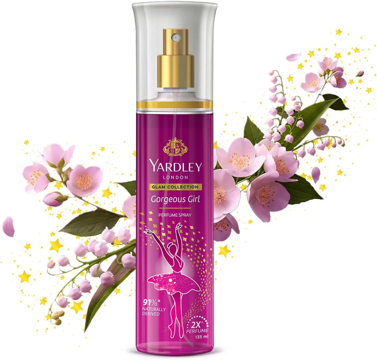 اسپری عطر زنانه یاردلی لندن Glam Collection Gorgeous Girl، ۱۳۵ میلی لیتر - گلی