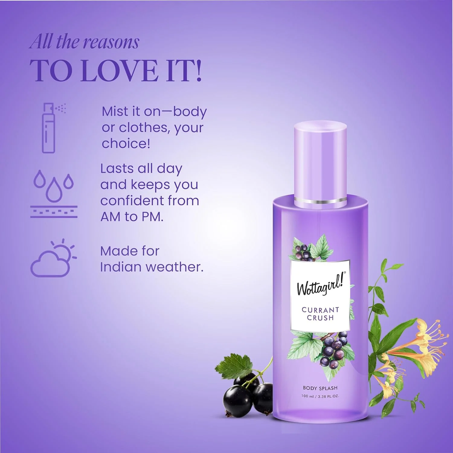 اسپری خوشبو کننده بدن زنانه وت گرل با رایحه انگور فرنگی | ماندگاری طولانی (۱۰۰ میلی لیتر)