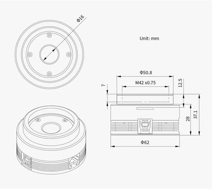 دوربین نجومی رنگی ZWO ASI662MC 2.1 مگاپیکسل USB3.0 برای عکاسی نجومی
