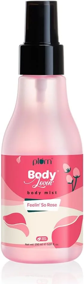 اسپری بدن با رایحه گل رز Plum BodyLovin' Feelin' So Rose | اسپری خوشبو کننده بدن زنانه | 100% گیاهی | فاقد پارابن و فتالات | طراوت بخش فوری