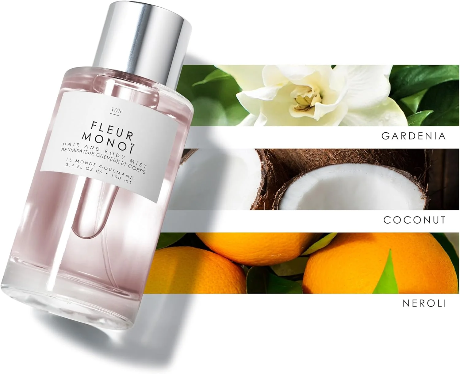 اسپری مو و بدن Le Monde Gourmand Fleur Monoi - حجم 100 میلی لیتر - رایحه گل و نارگیل