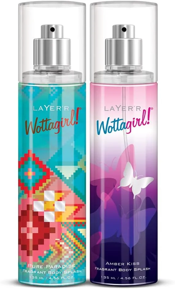 اسپری خوشبو کننده بدن زنانه لایر واتا گرل، بسته 2 عددی، آمبر کیس، پیور پارادایس