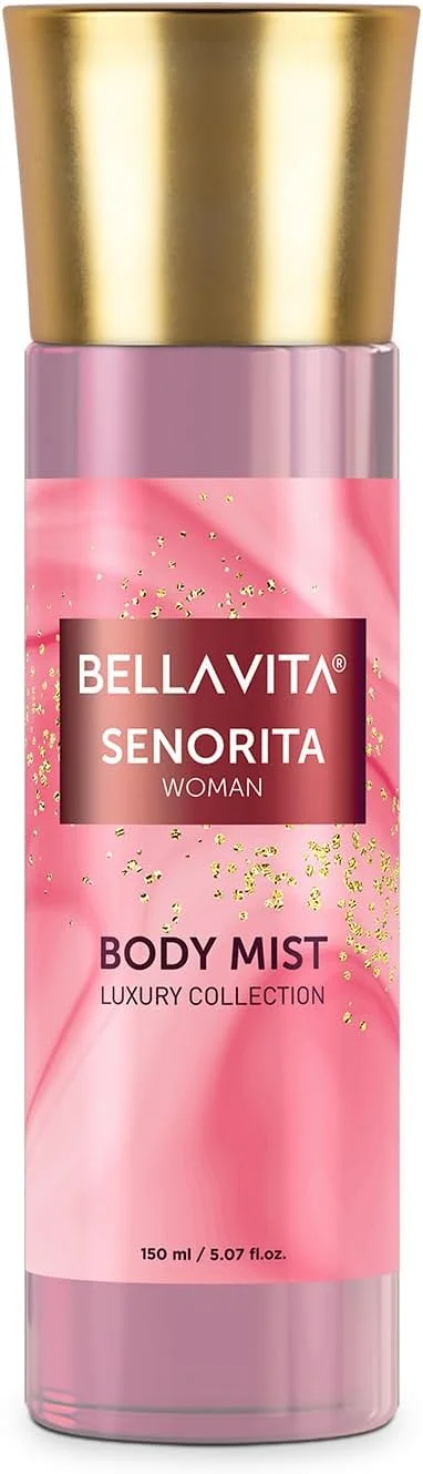اسپری بدن زنانه بلا ویتا لاکچری سنوریتا، عطر با طراوت گل و انار با رایحه ماندگار نعناع، 150 میلی لیتر اسپری بدن زنانه بلا ویتا لاکچری سنوریتا، عطر با طراوت گل و انار با رایحه ماندگار نعناع، 150 میلی لیتر