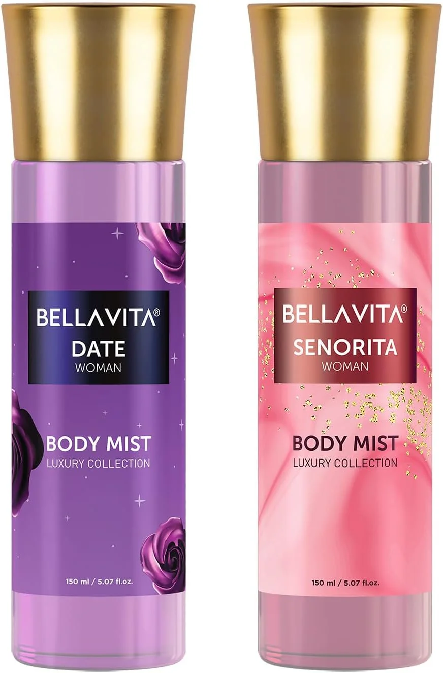 مجموعه اسپری بدن زنانه بلا ویتا لاکچری مدل دیت و سنوریتا با رایحه های با طراوت گل و میوه وانیل، انار و نعناع، 150 میلی لیتر مجموعه اسپری بدن زنانه بلا ویتا لاکچری مدل دیت و سنوریتا با رایحه های با طراوت گل و میوه وانیل، انار و نعناع، 150 میلی لیتر