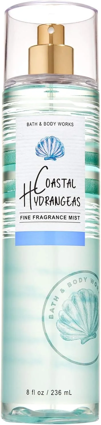 اسپری خوشبو کننده بدن با رایحه گل ادریسی ساحلی Bath & Body Works، حجم 236 میلی لیتر (نسخه محدود 2020)