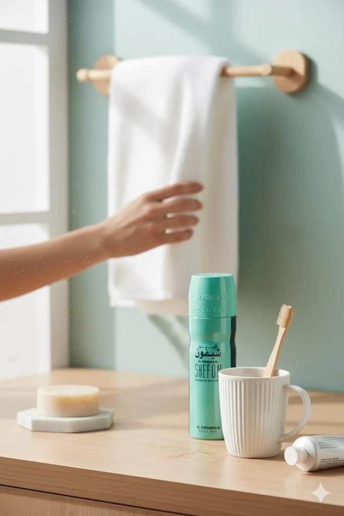 اسپری بدن لوکس унисекс الشیفون الحرمین، 200 میلی لیتر، رایحه گلی شیپر، رایحه ماندگار گل و مشک تازه، بطری شیشه ای، ساخت امارات متحده عربی