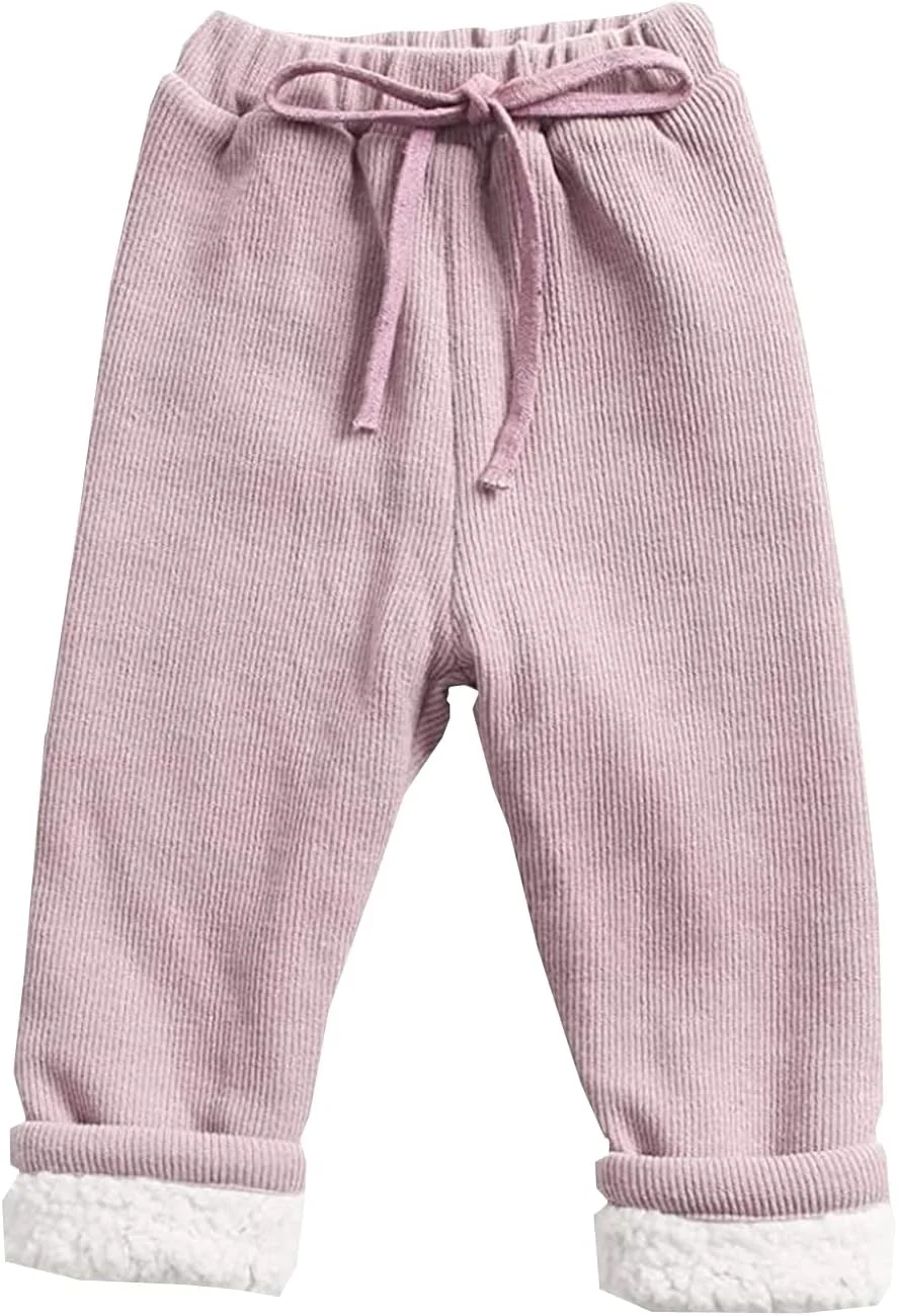 شلوار گرم زمستانی کمر بلند نوزادی، شلوار پنبه ای بند دار، شلوار مخمل کبریتی پشمی