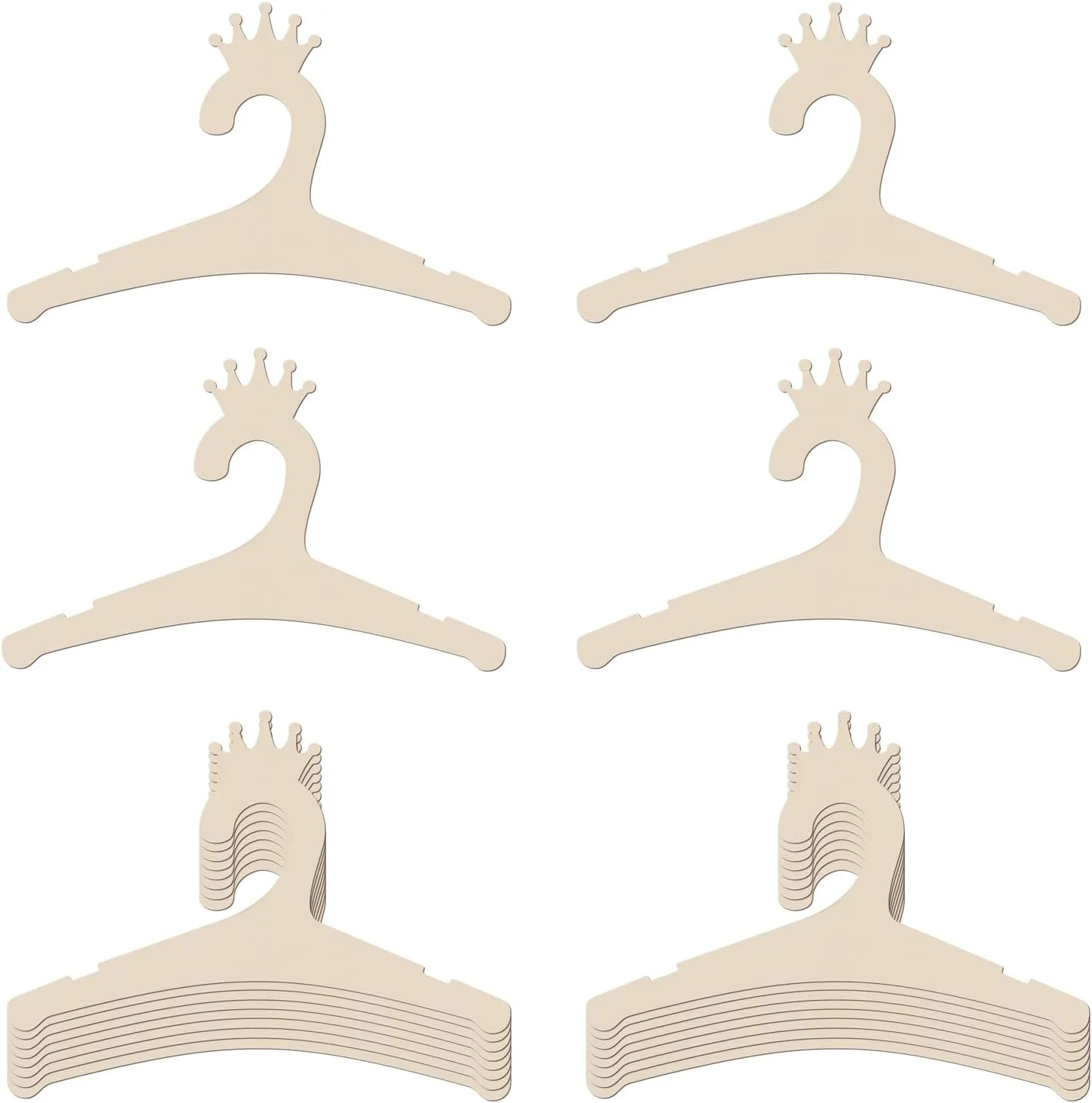 چوب لباسی کودکانه Hongma، 20 عددی، طرح تاج، مناسب لباس نوزاد، سایز 9 اینچ، مناسب کمد لباس، نگهداری کت و شلوار