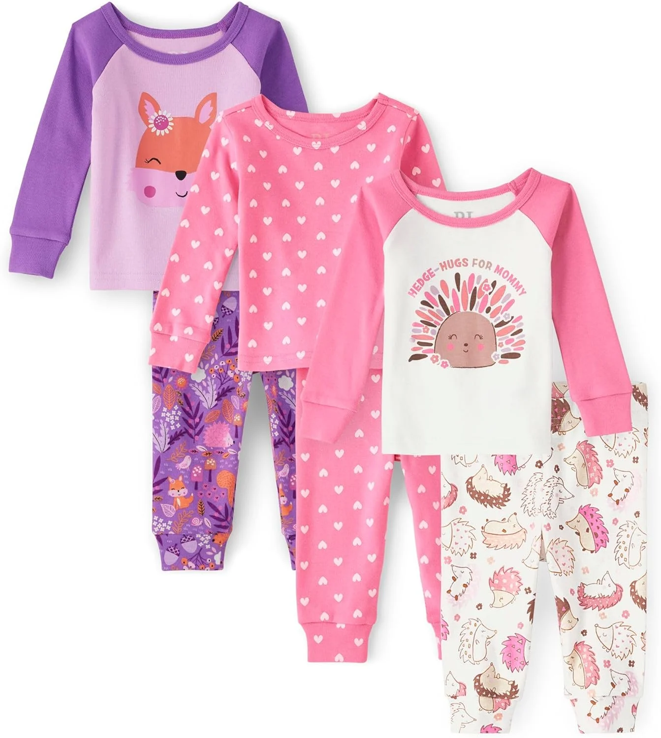 ست لباس خواب 4 تکه نخی آستین بلند مناسب نوزادان و کودکان نوپا (بسته 3 عددی) از The Children's Place