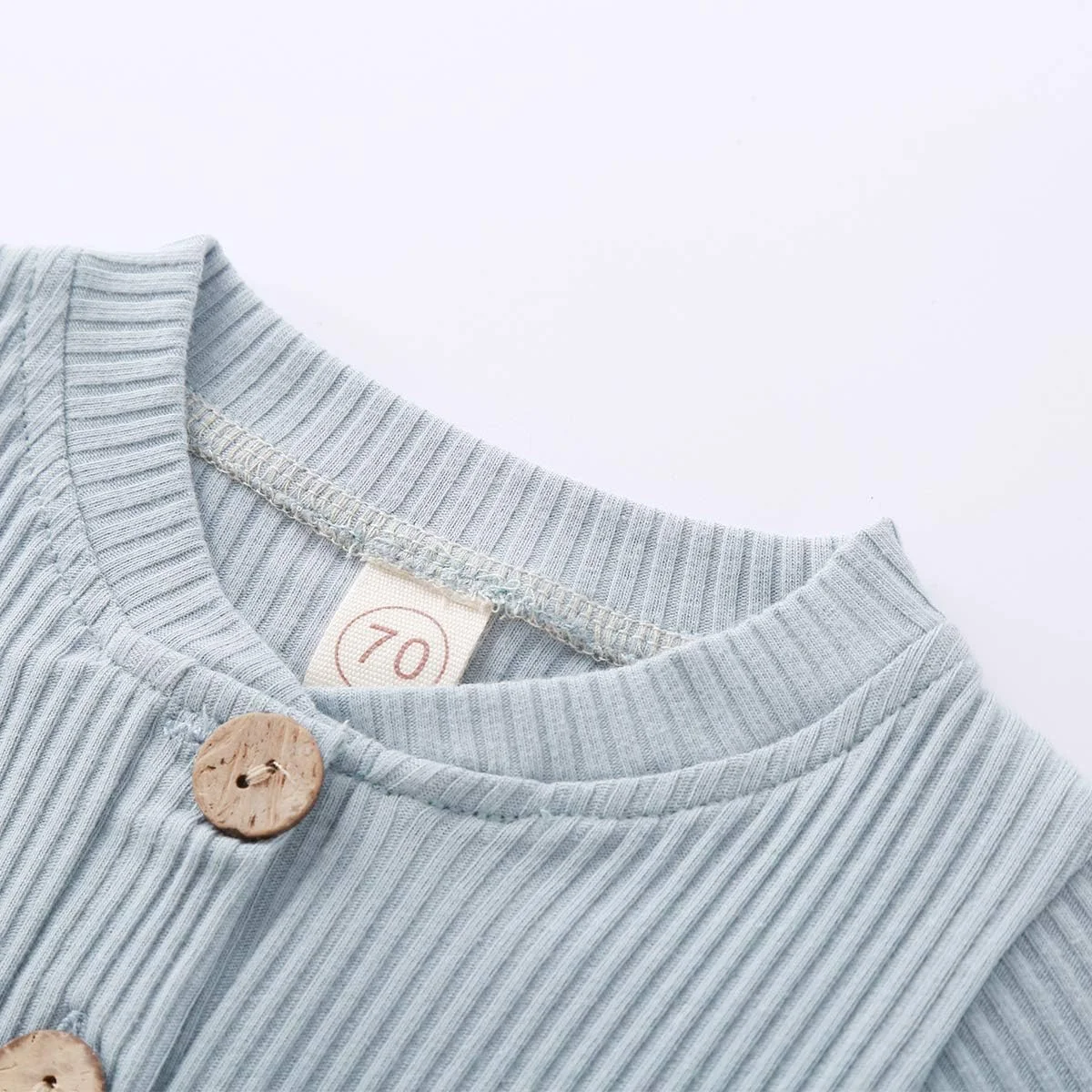 لباس نوزادی پسرانه دخترانه، بافتنی دنده ای، پنبه ای، آستین بلند، رامپر، شلوار بلند، رنگ ثابت، مناسب پاییز و زمستان