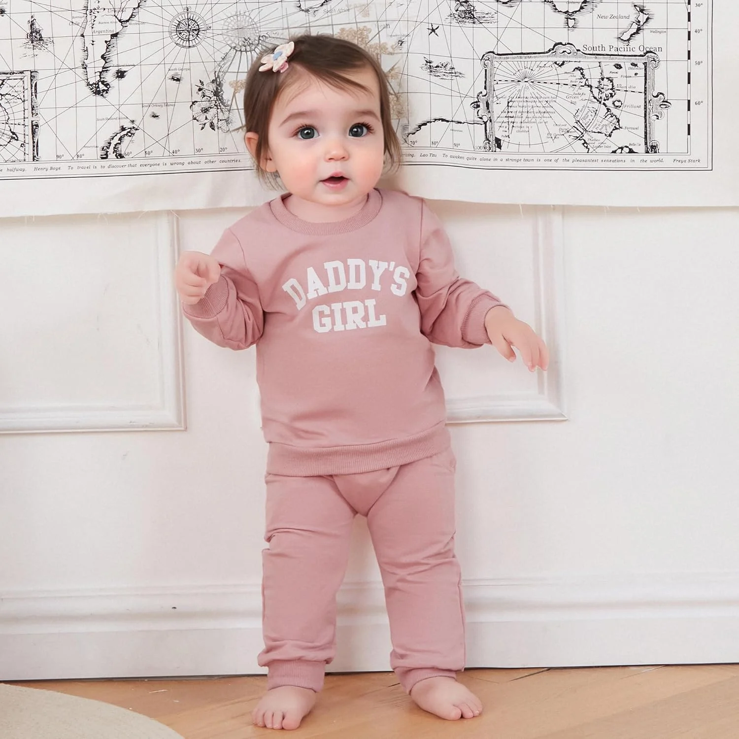 ست لباس 3 تکه دخترانه نوزادی Engofs مناسب پاییز و زمستان شامل بلوز آستین بلند، شلوار و هدبند