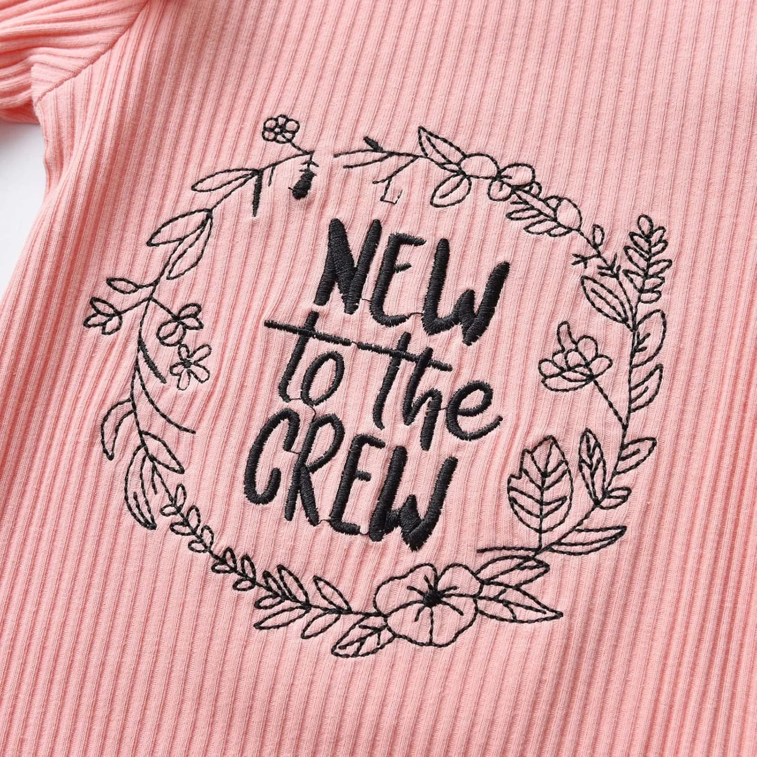 ست لباس نوزاد دخترانه آستین بلند طرح گلدار صورتی