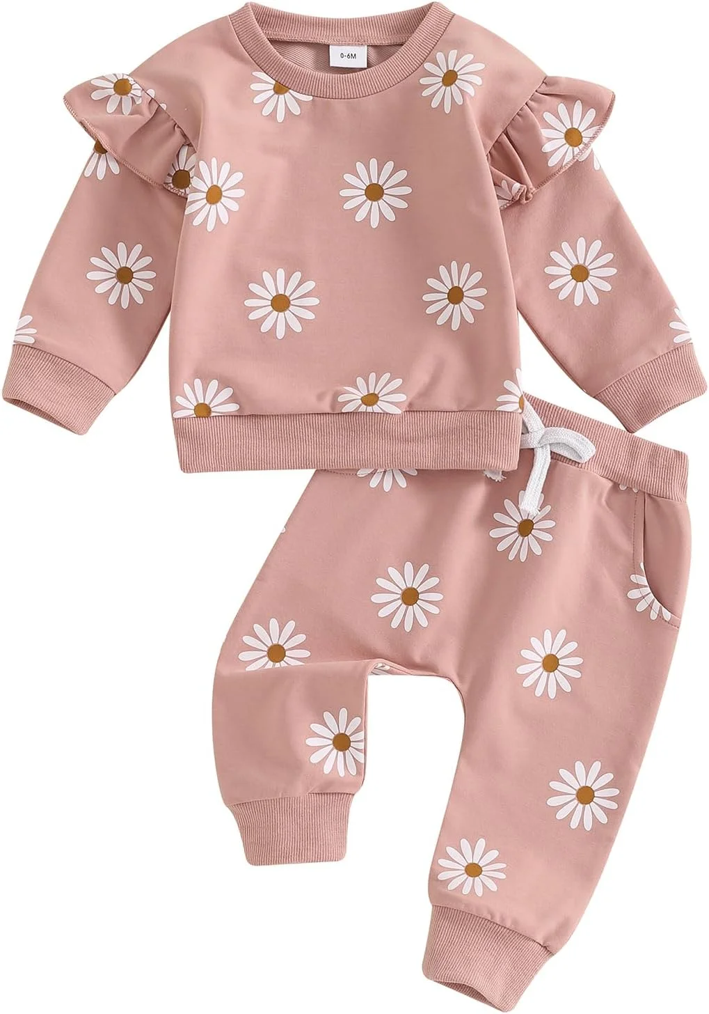 لباس نوزادی دخترانه، سرهمی طرح گلدار، لباس بازی پشت باز با هدبند چین دار