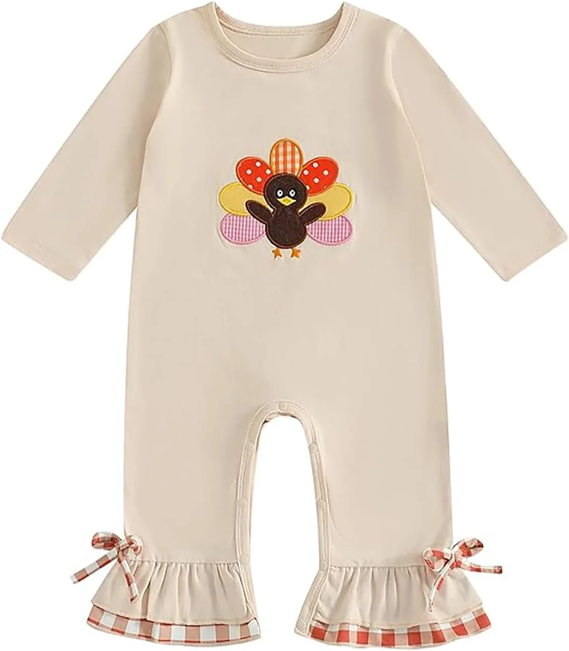 ست لباس نوزادی دخترانه، رامپر آستین بلند و شلوار زنگوله ای، مناسب فصل پاییز، 0 تا 18 ماه