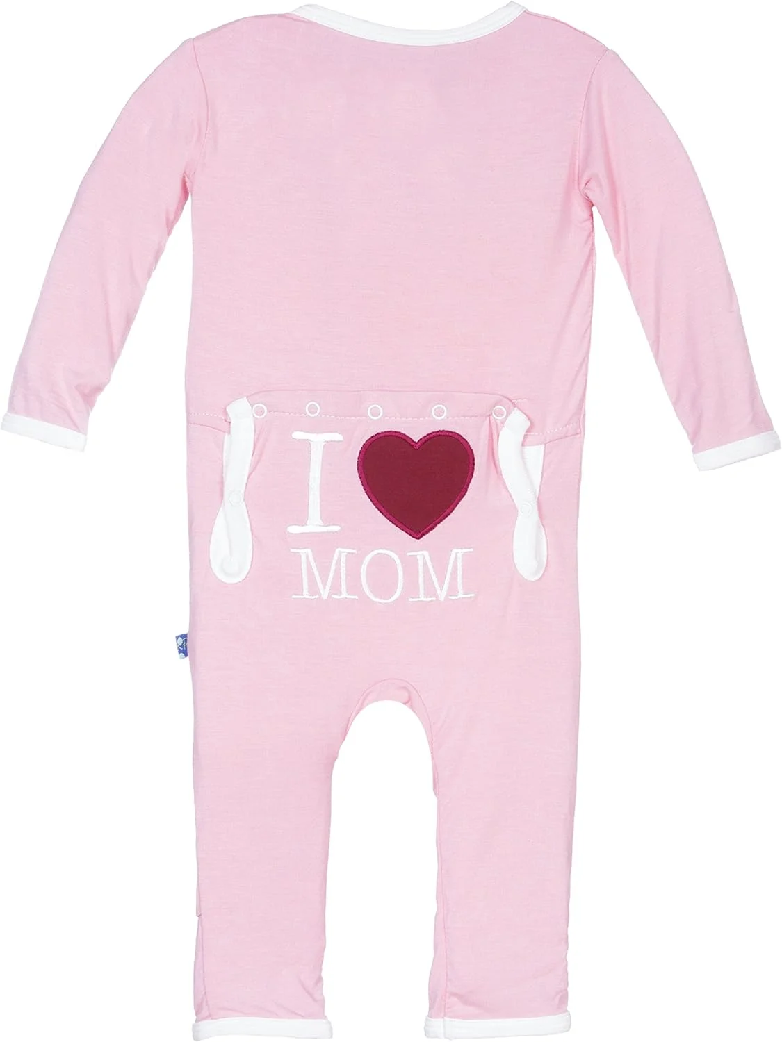 لباس سرهمی زیپ‌دار کودک با طرح دوستت دارم بابا، رامپر نوزادی تکه دوزی شده، لباس یک تکه پشت دکمه دار