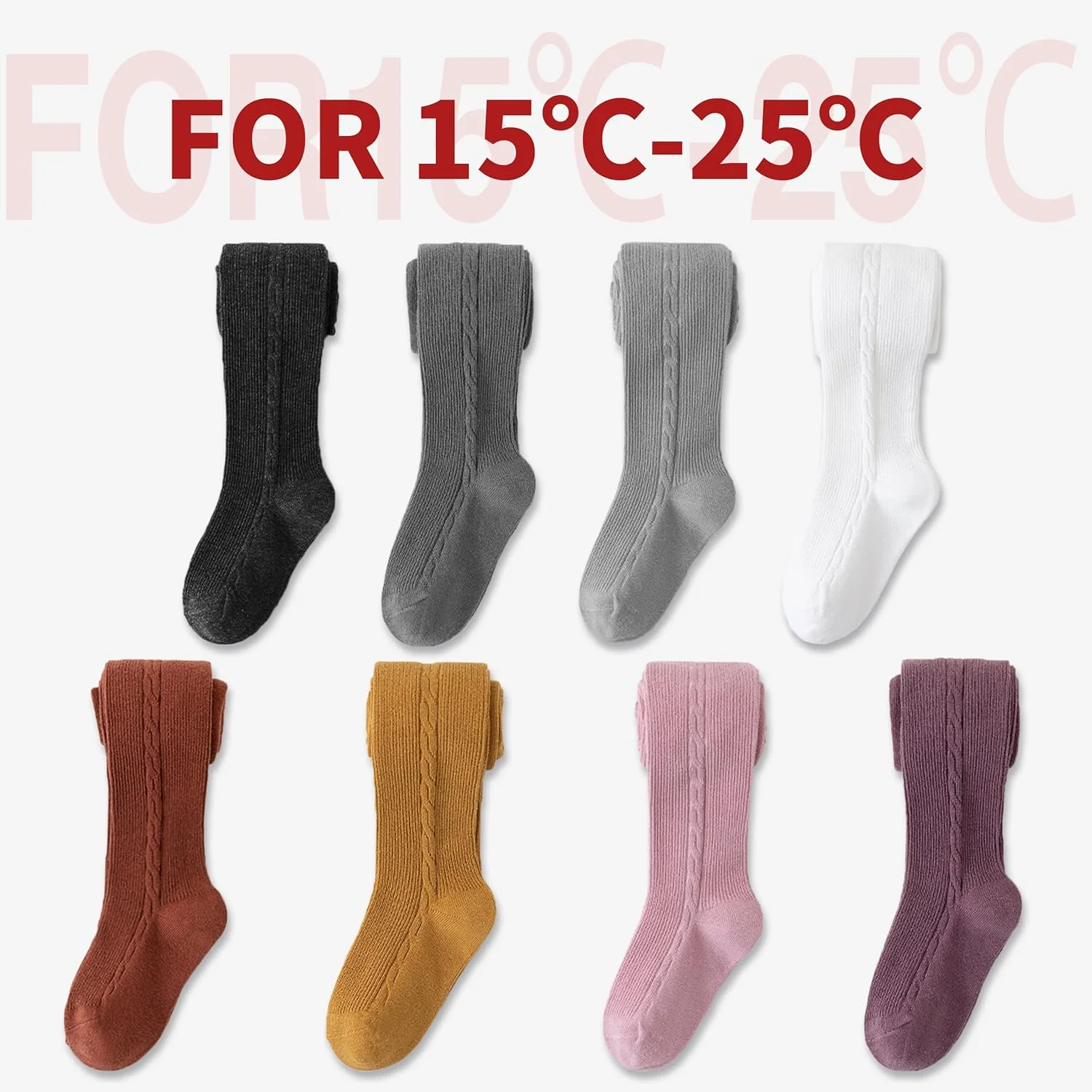 جوراب شلواری ضخیم LOLANTA برای کودکان، جوراب شلواری بافت کابلی ضد لغزش برای دختران، ساق مدرسه ای با پا، 1 تا 10 سال