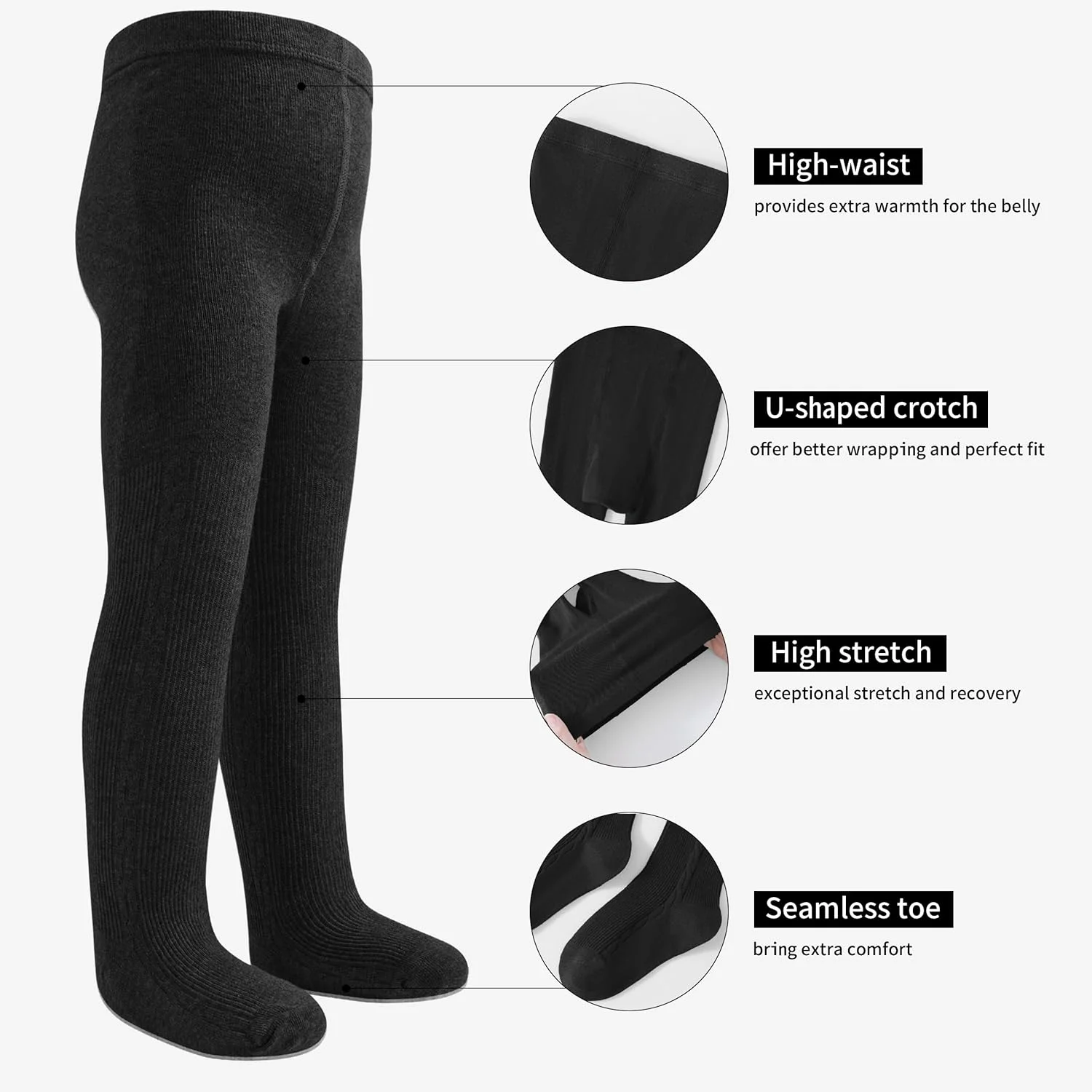 جوراب شلواری ضخیم LOLANTA برای کودکان، جوراب شلواری بافت کابلی ضد لغزش برای دختران، ساق مدرسه ای با پا، 1 تا 10 سال