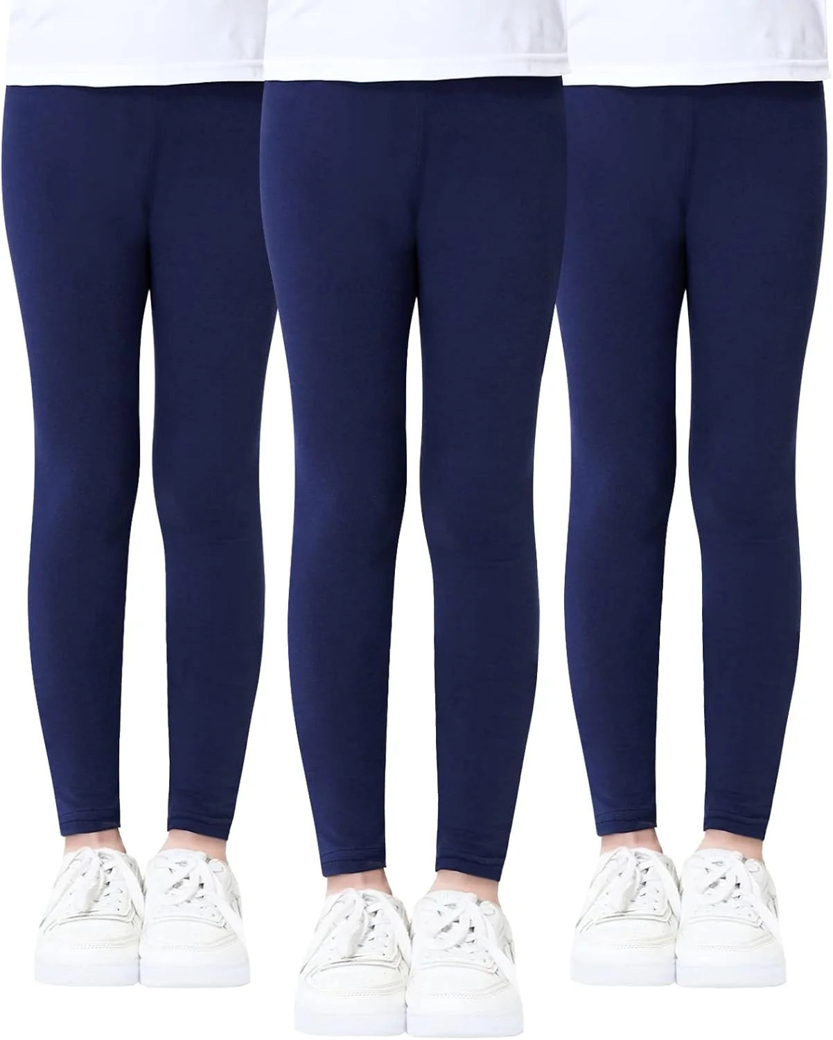 Domee لگینگ بلند دخترانه رنگ ثابت بسته 3 عددی سرمه ای سایز 8-9 سال (سایز تولید کننده 140)