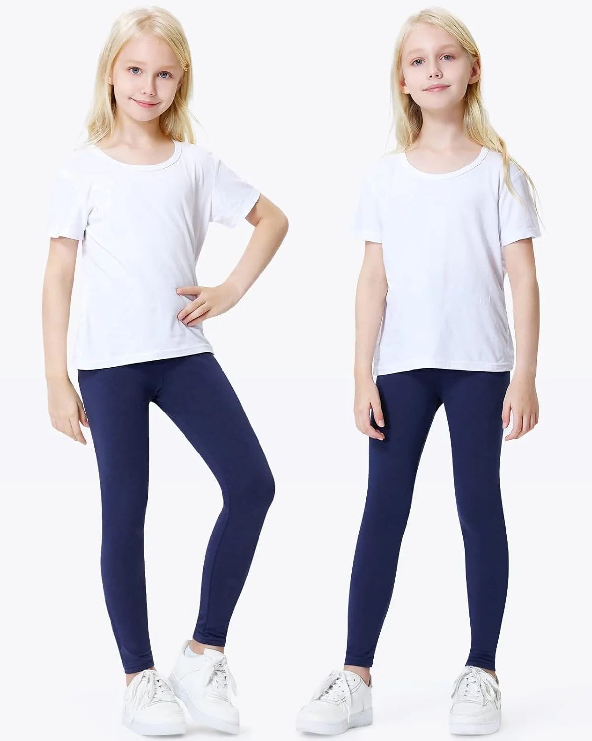 Domee لگینگ بلند دخترانه رنگ ثابت بسته 3 عددی سرمه ای سایز 8-9 سال (سایز تولید کننده 140)