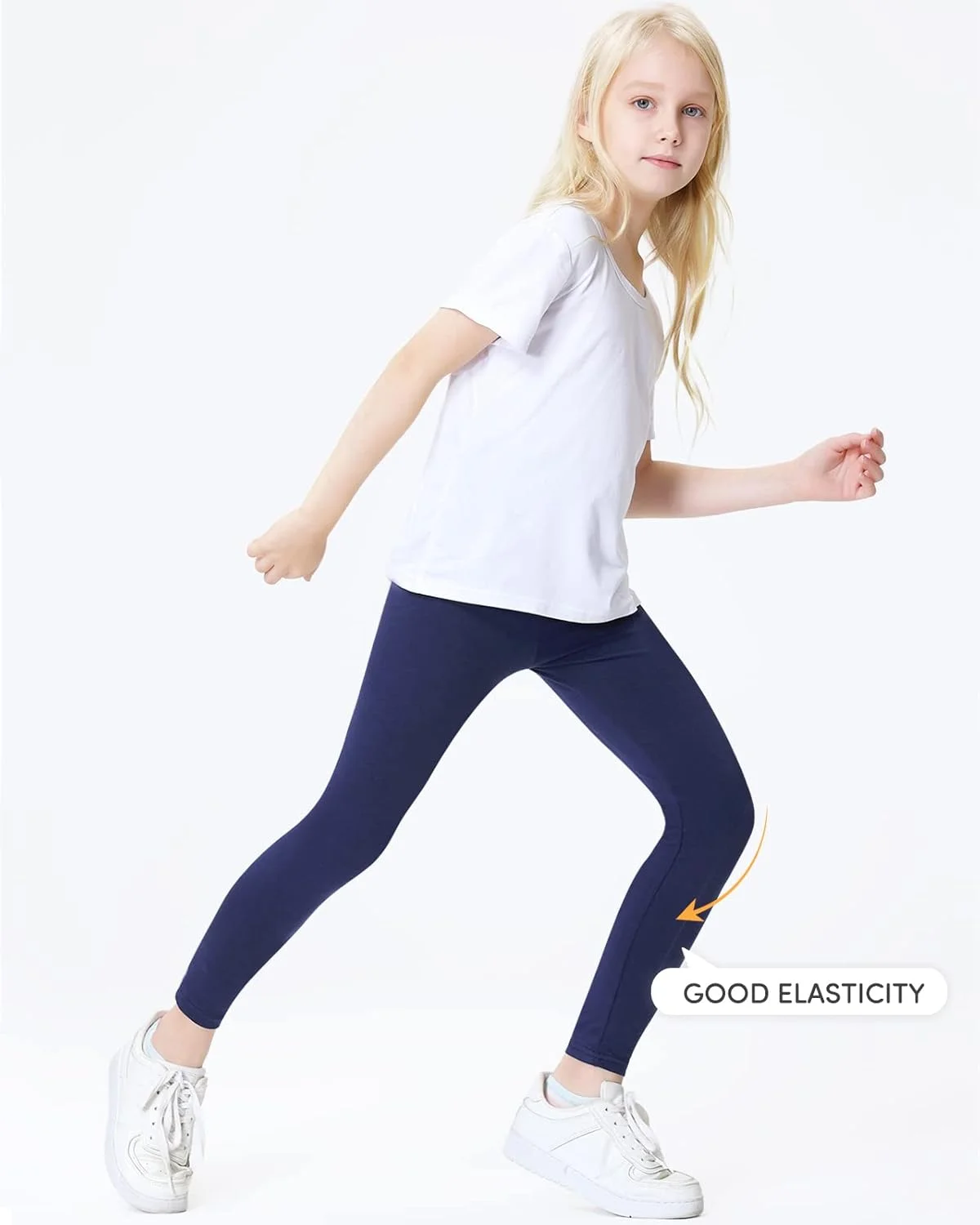 Domee لگینگ بلند دخترانه رنگ ثابت بسته 3 عددی سرمه ای سایز 8-9 سال (سایز تولید کننده 140)